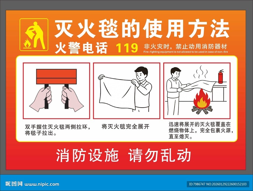 灭火毯使用方法