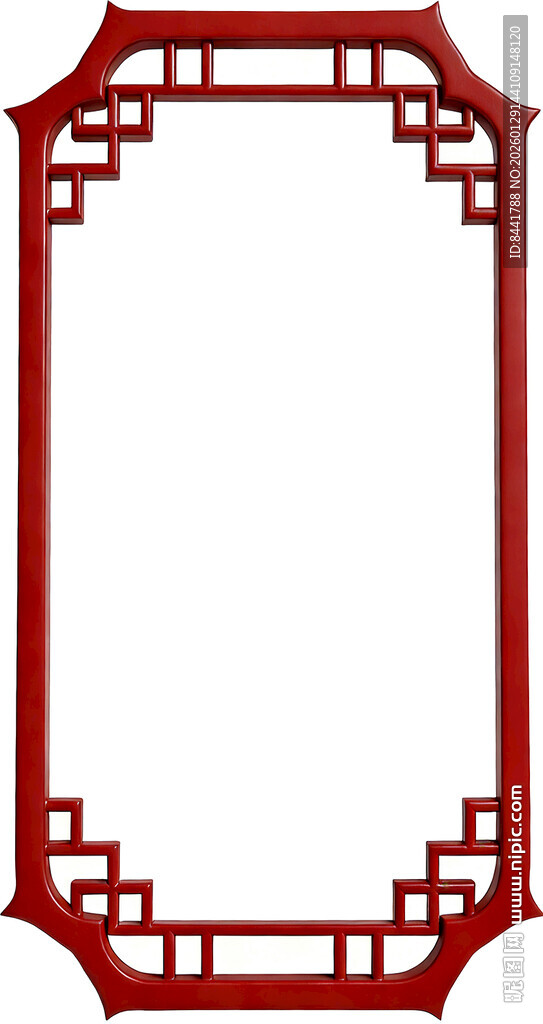 中式红色传统边框图案