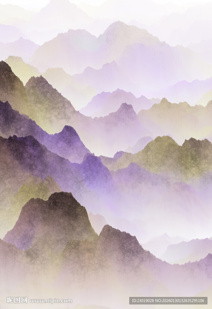 水墨群山氤氲诗意意境