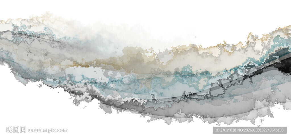 水墨风格海浪抽象艺术图