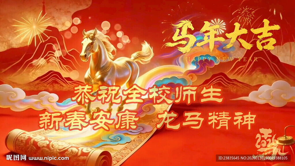 马年大吉动态循环视频  