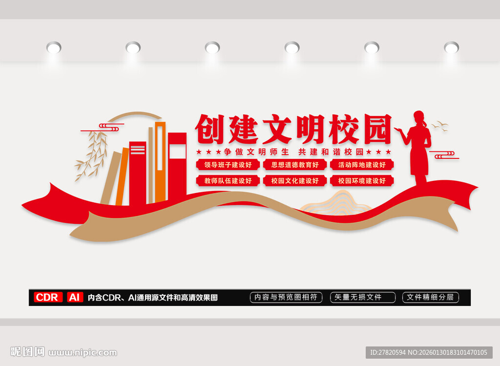 创建文明校园文化墙