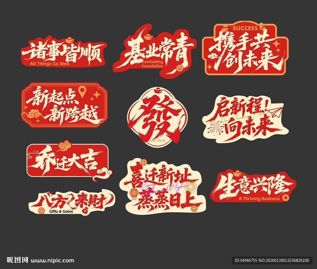 马年乔迁手举拍照牌