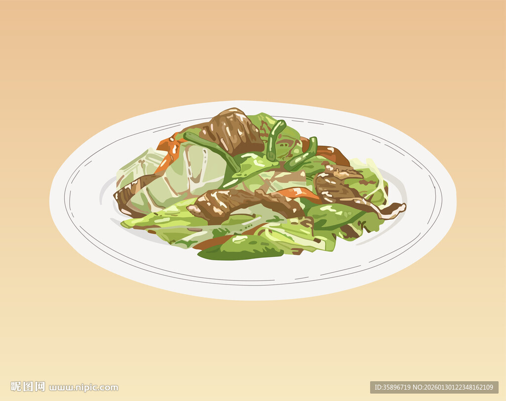 美味牛肉炒蔬菜青椒炒菜