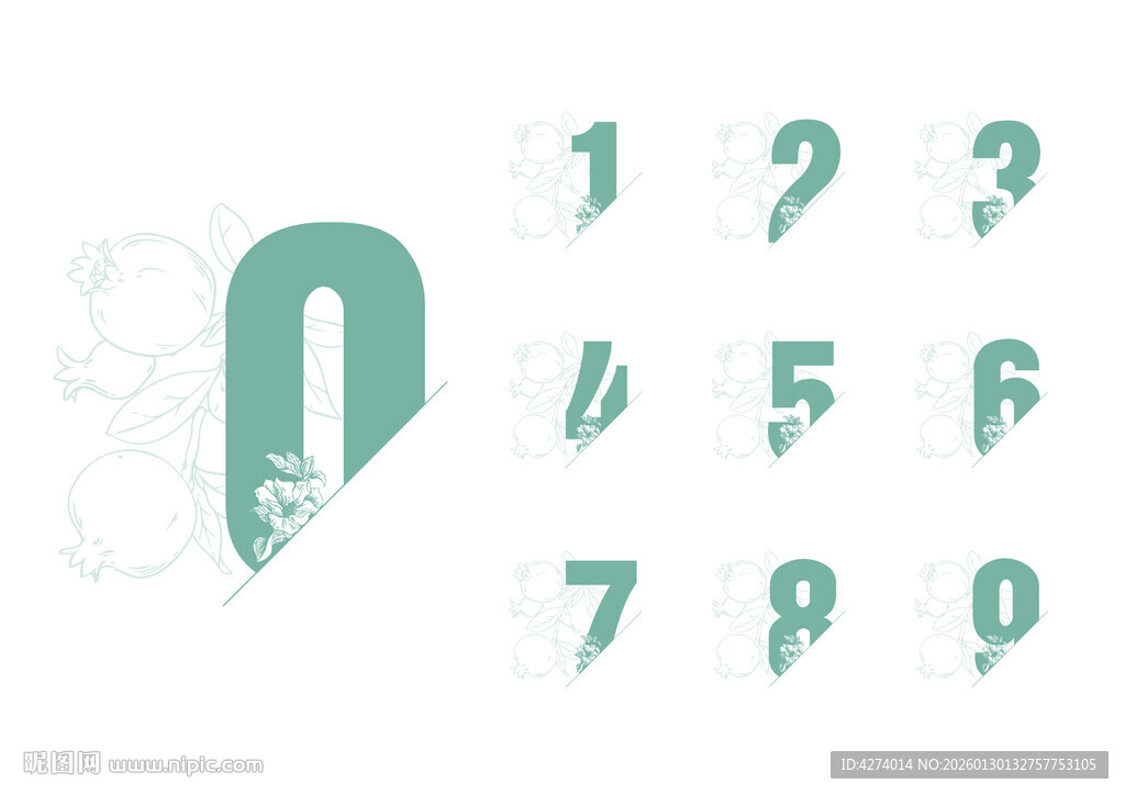 创意数字设计图案展示