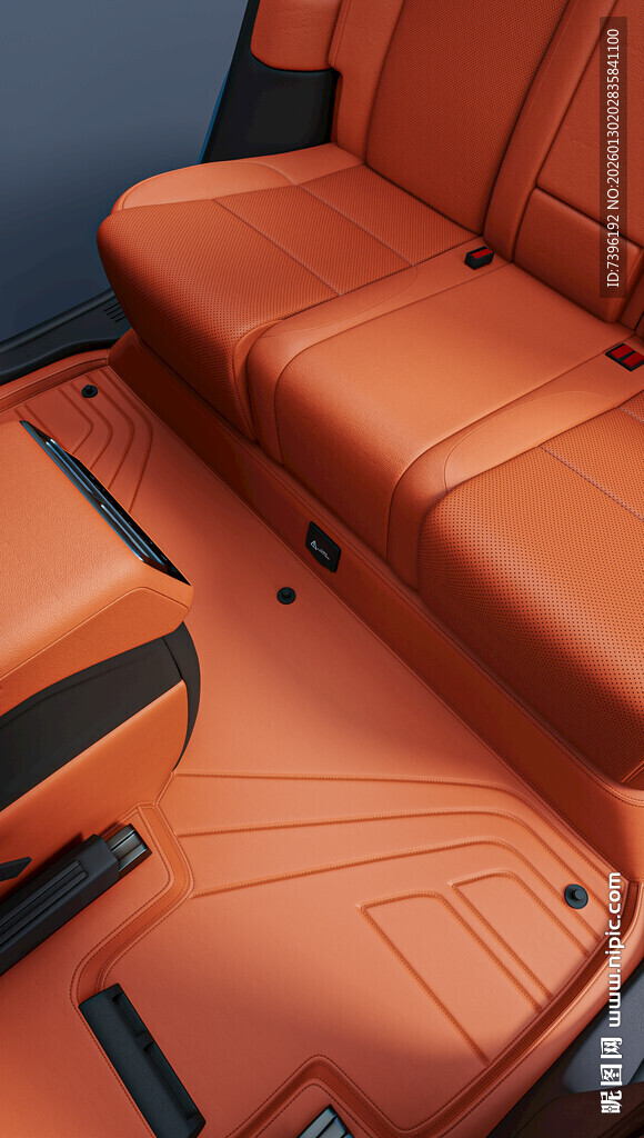 豪华汽车棕色皮质座椅脚垫