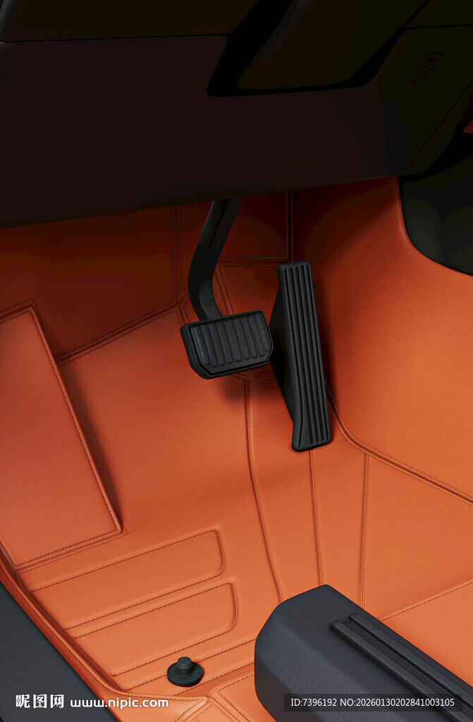 汽车内部定制橙色脚垫