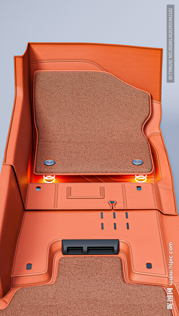 橙色机械部件底部特写