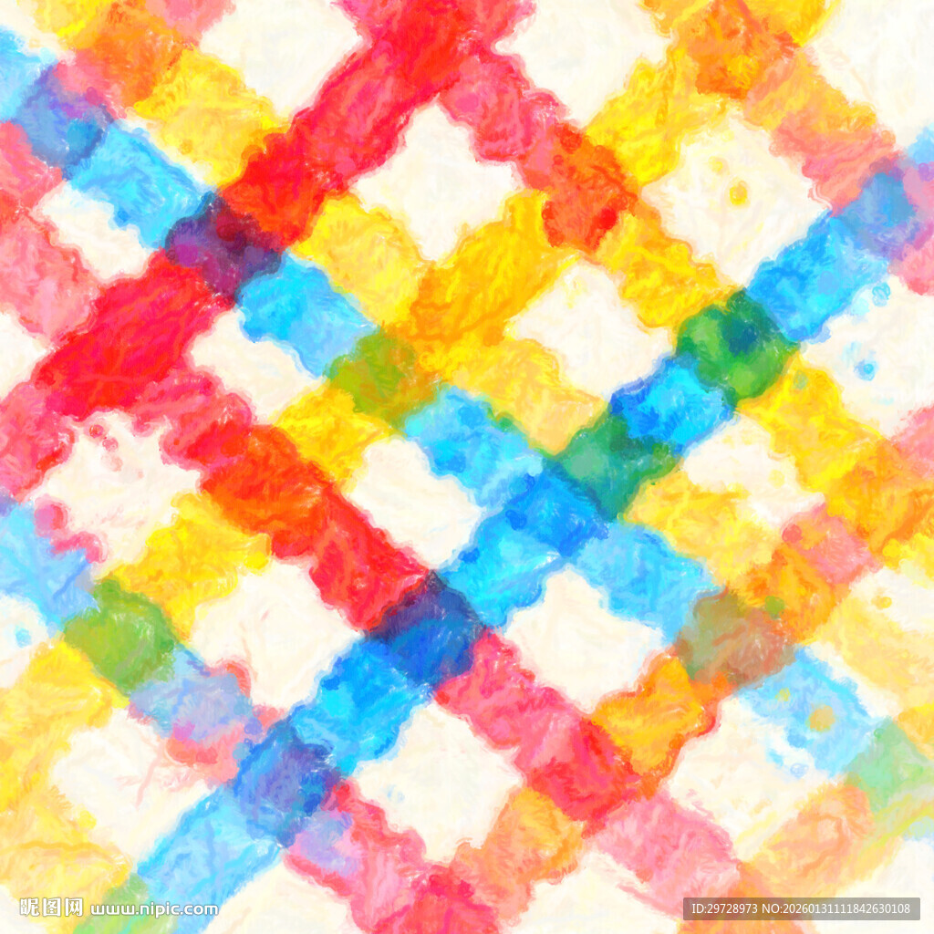 多彩水彩格子图案
