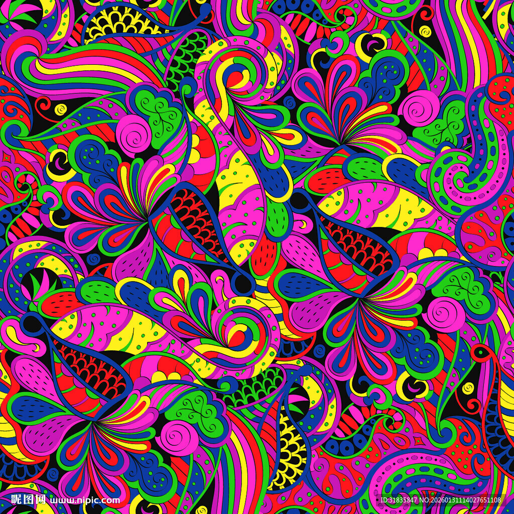 绚丽多彩抽象花纹图案