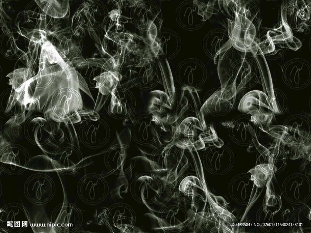 黑白烟雾抽象艺术画面