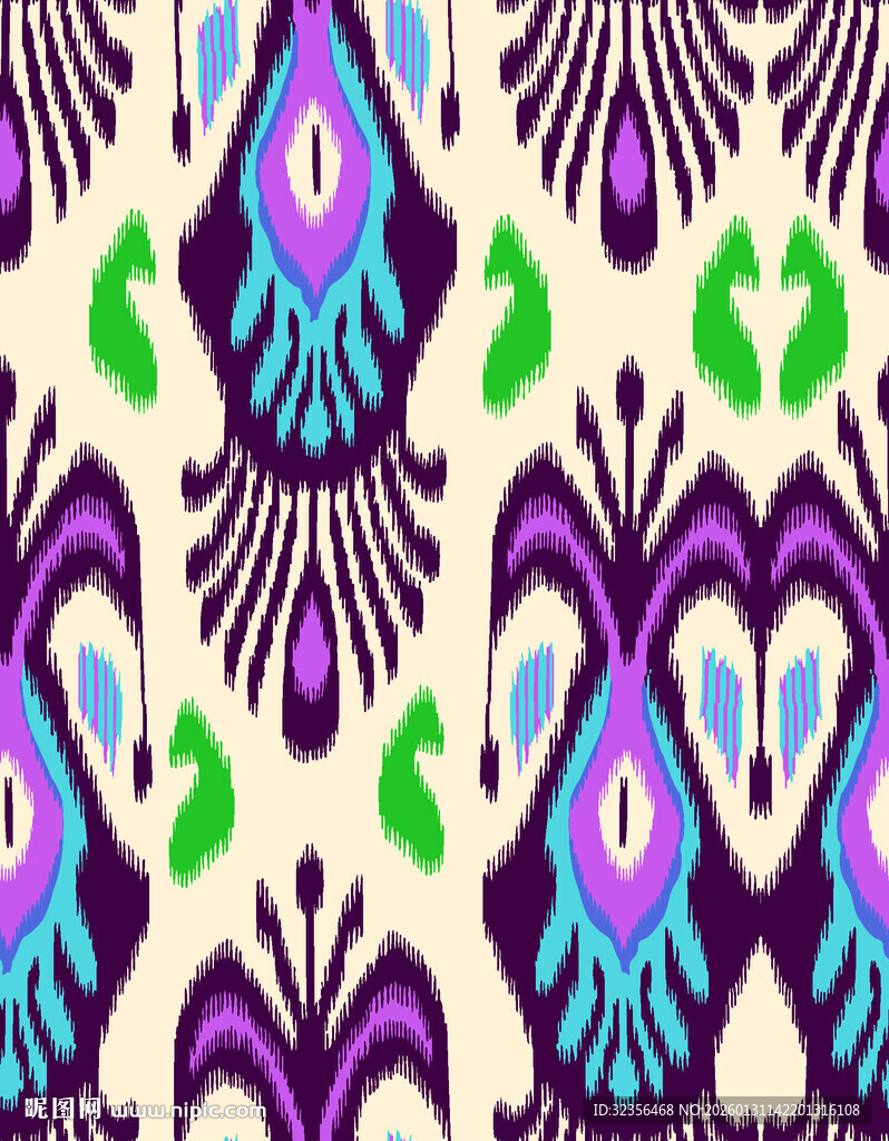 多彩民族风几何图案纹理