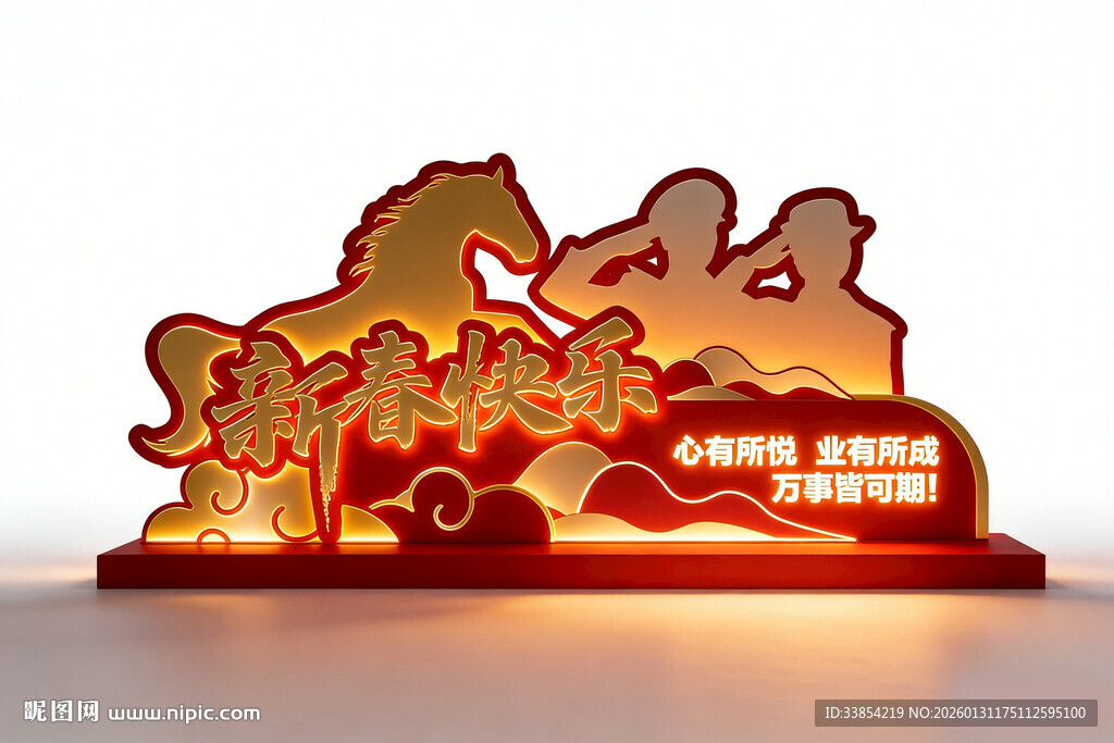 马到成功创意发光摆件