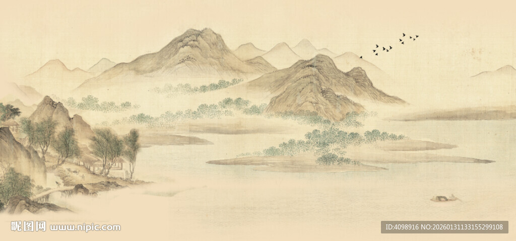 新中式古典壁画 