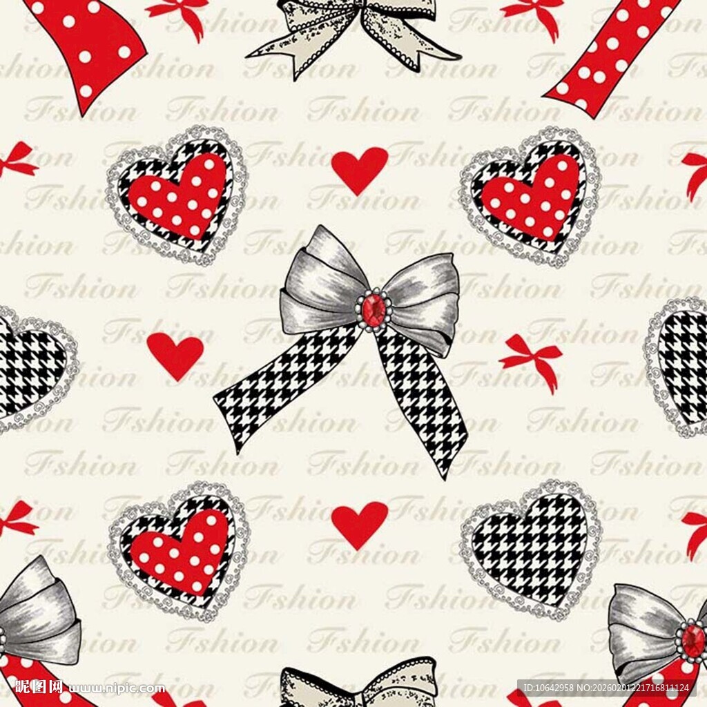 爱心蝴蝶结图案背景素材