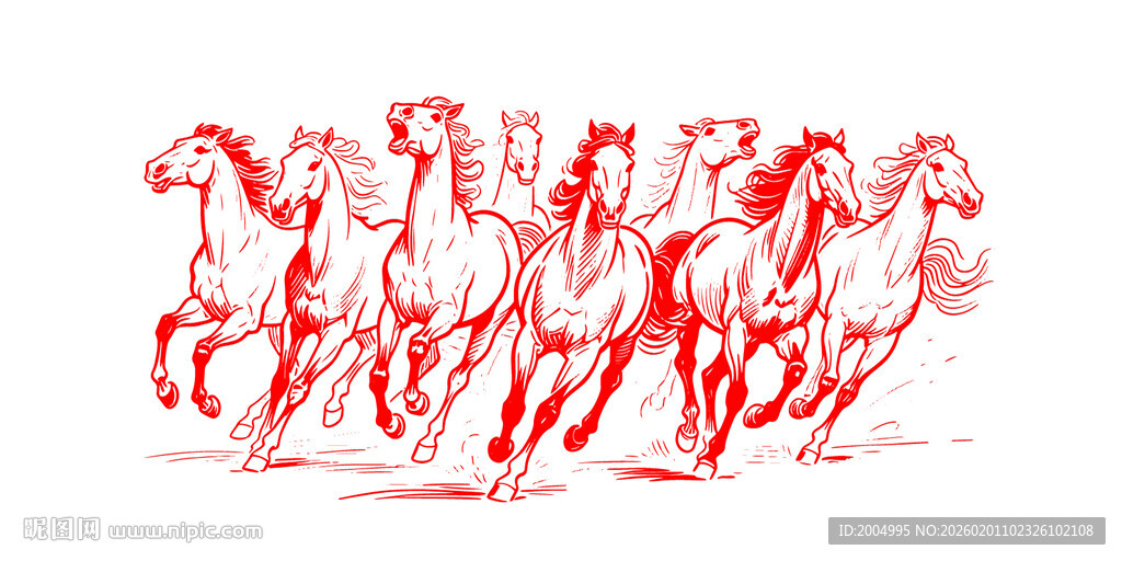 八马奔腾插图