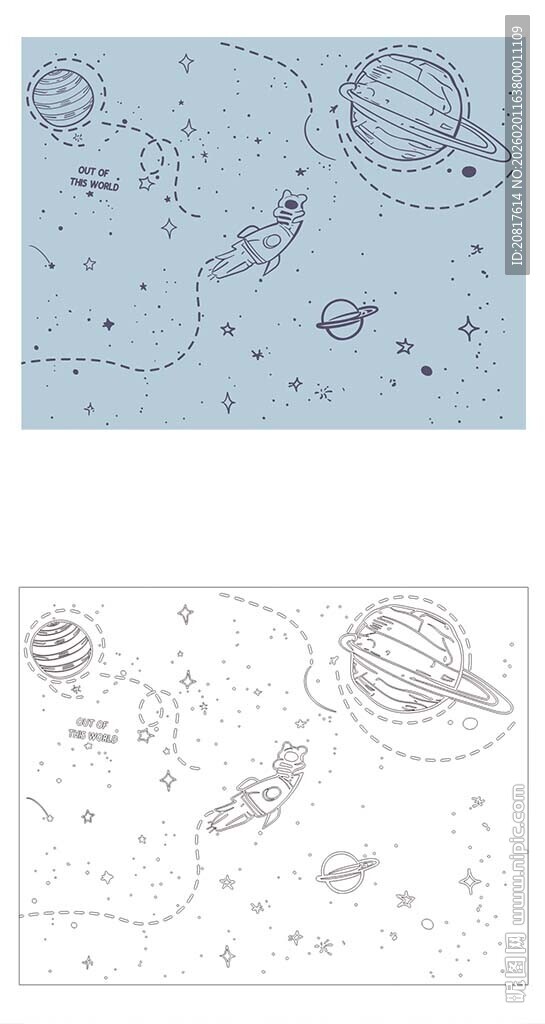 线条宇宙卡通图