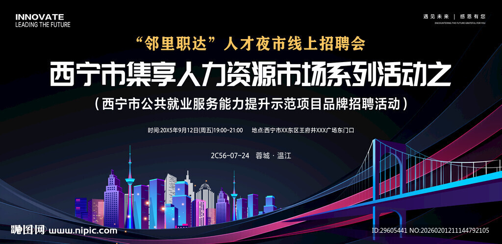 夜市招聘会展板