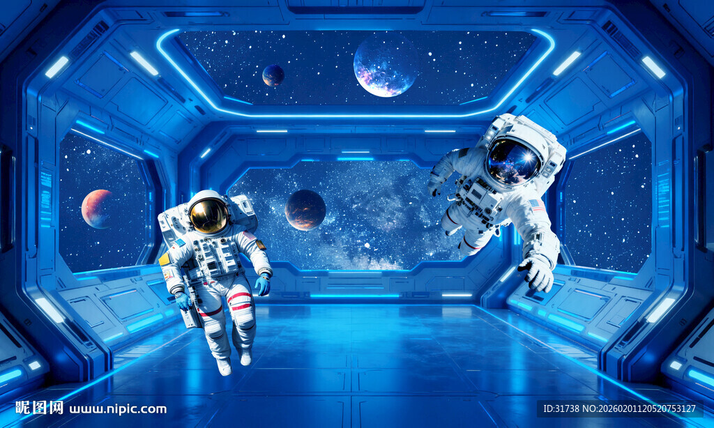 太空宇航员星空背景图