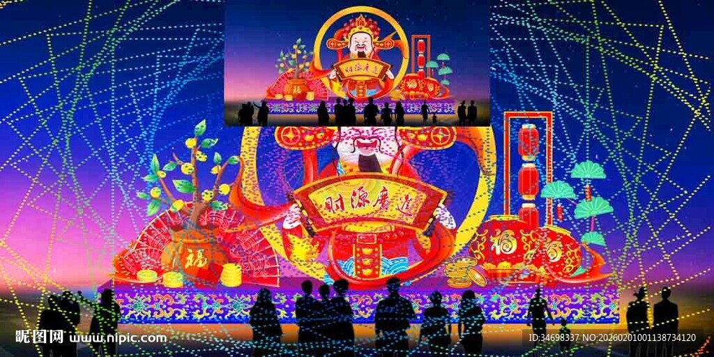 传统花灯彩灯效果图