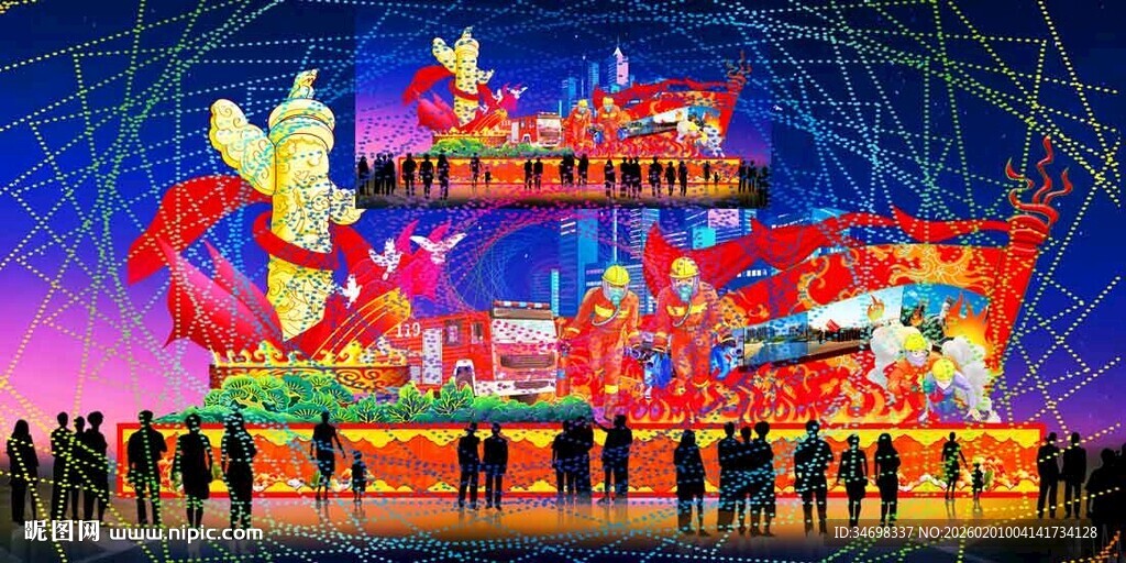 传统花灯彩灯效果图