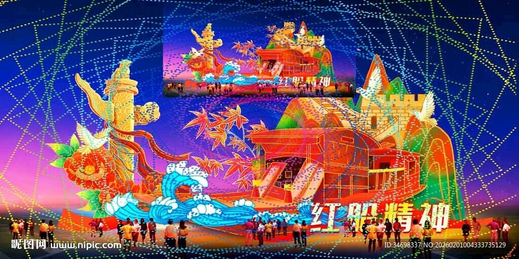 绚丽多彩大型节日彩灯造型