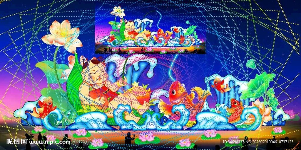 元宵彩灯花灯效果图