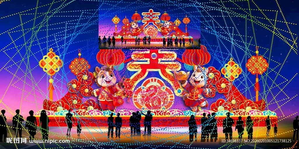 元宵彩灯花灯效果图