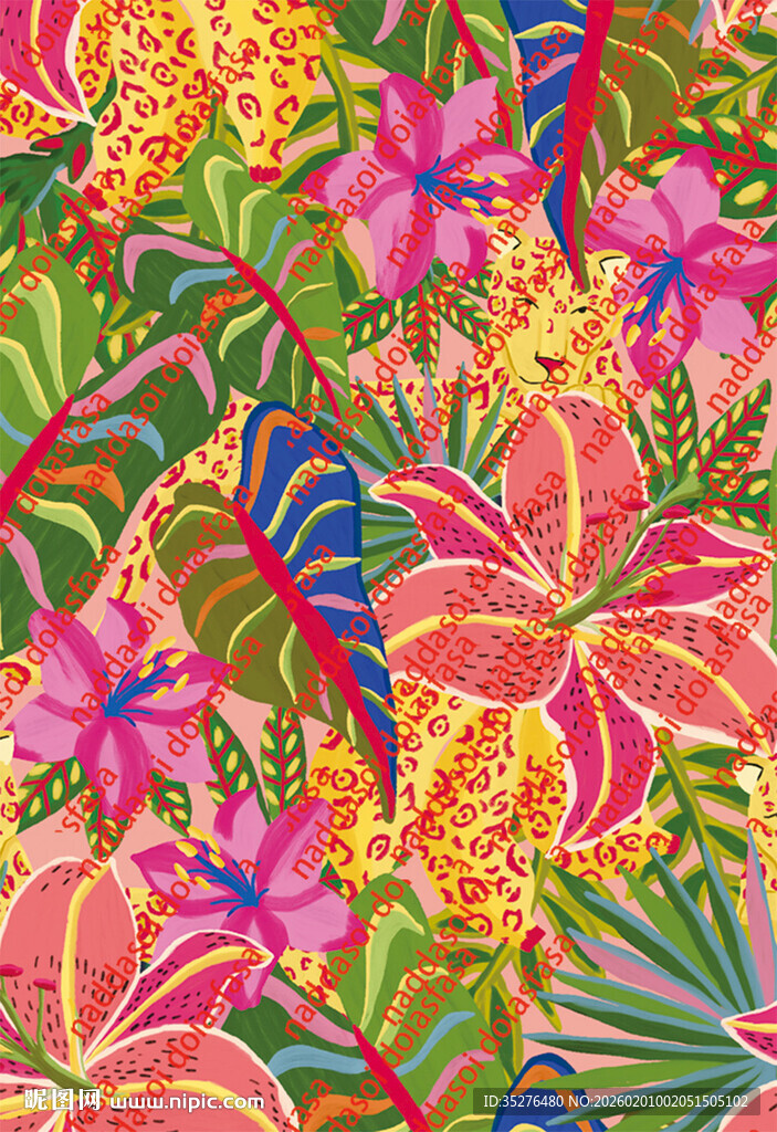 缤纷花卉植物图案设计