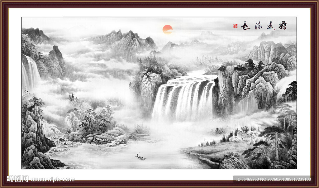 新中式水墨山水画