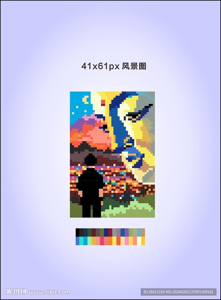 艺术画作展示像素十字绣