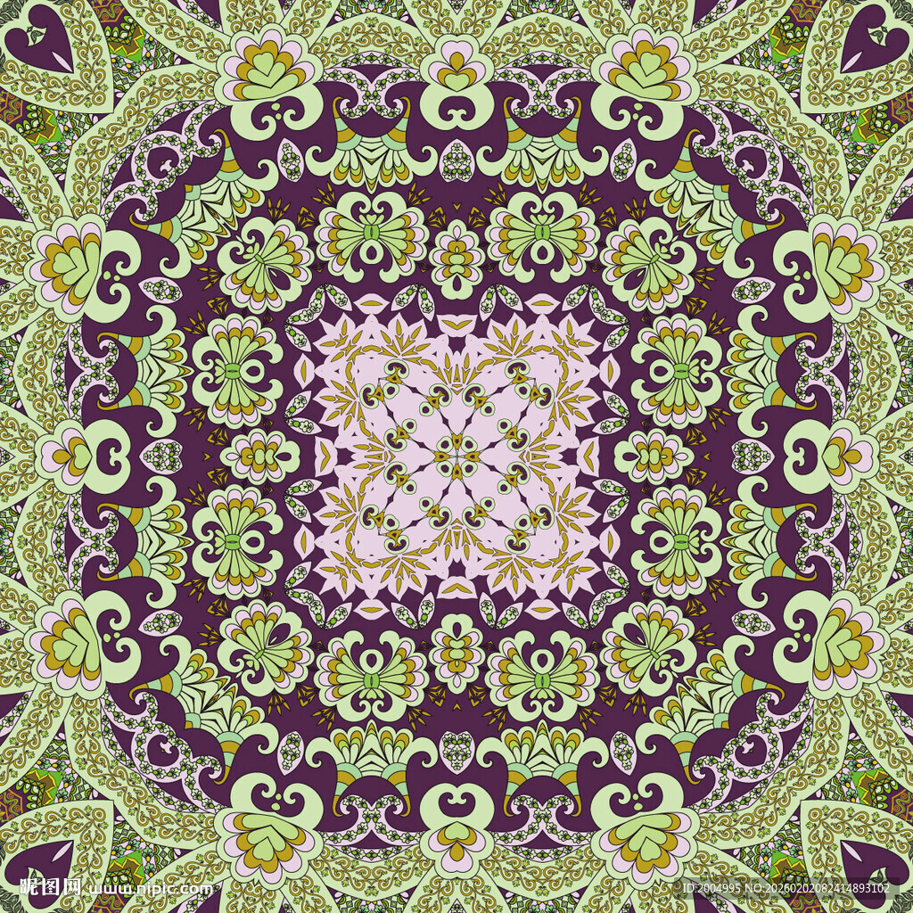 多彩几何花卉图案纹理