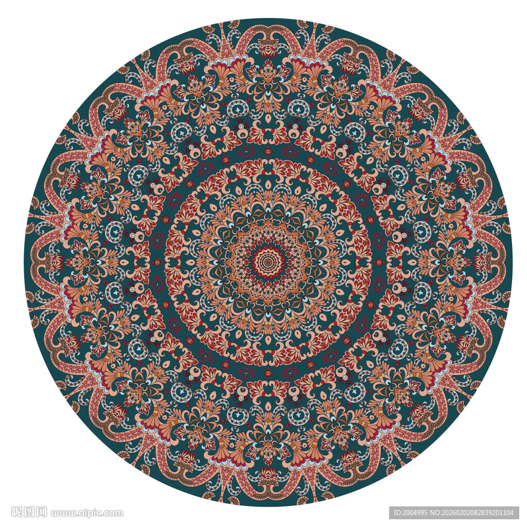 圆形民族风花纹图案