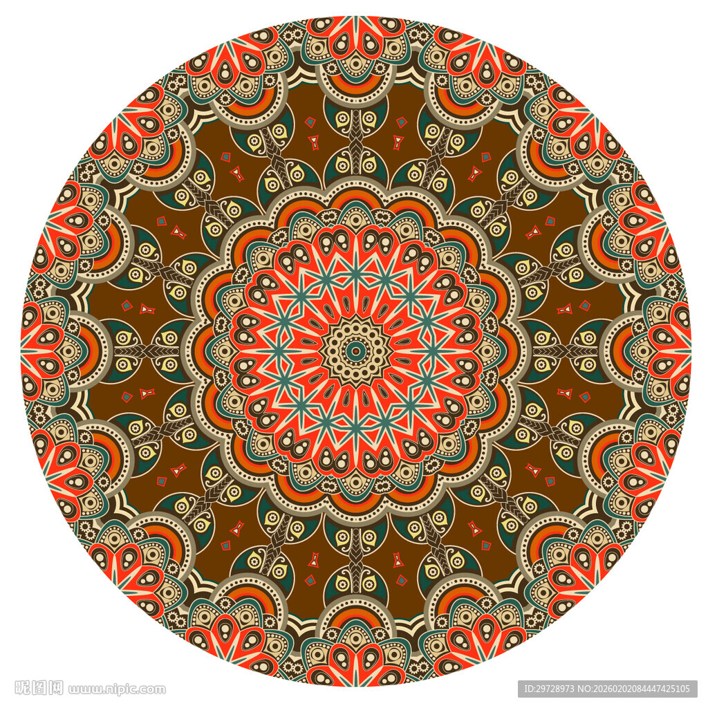 圆形民族风花纹图案
