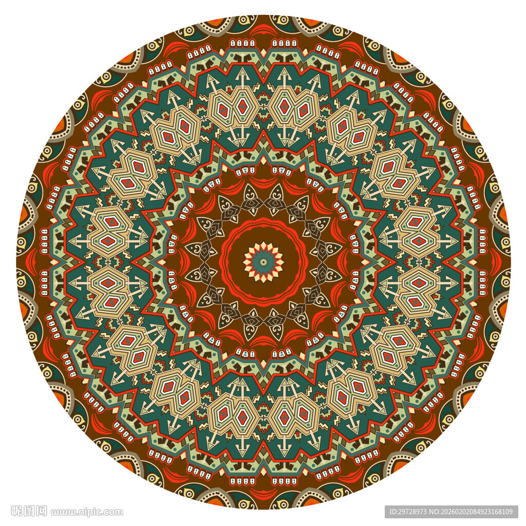 圆形复古地毯花纹