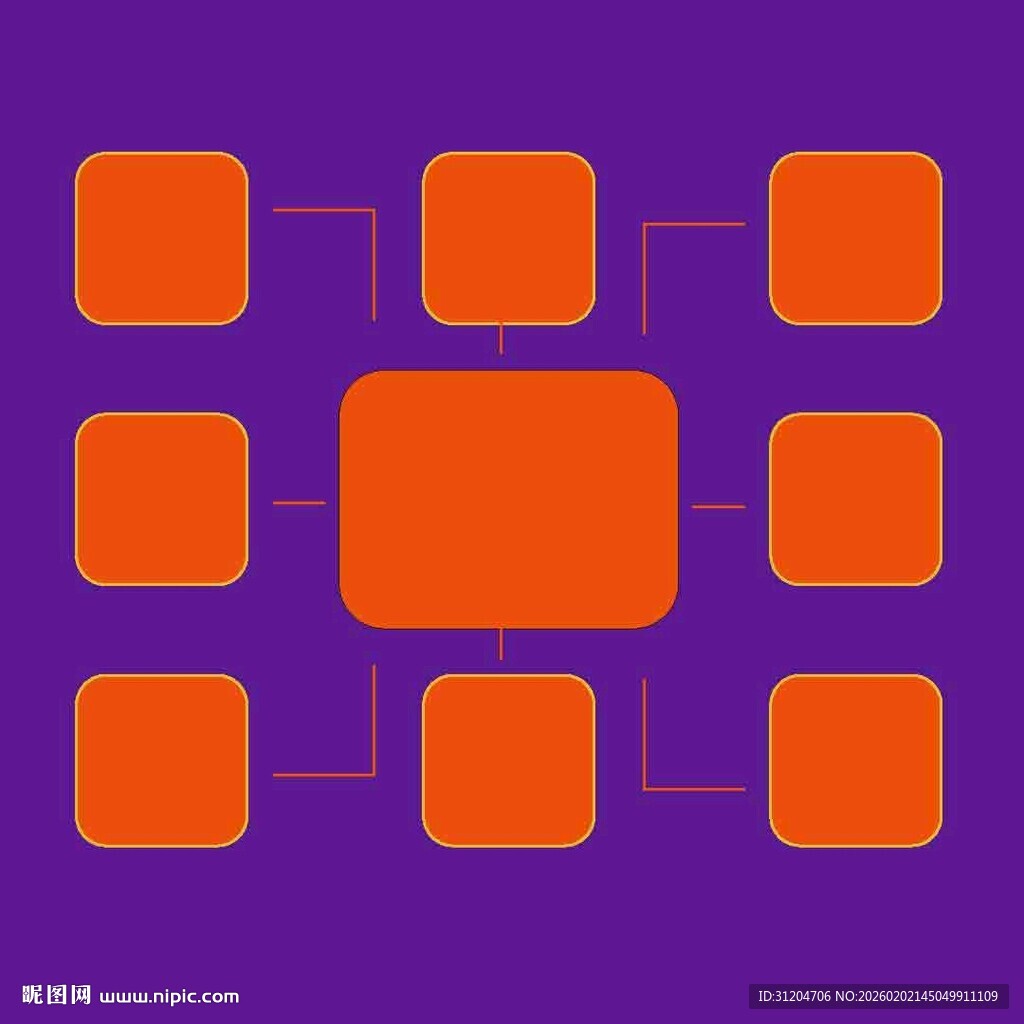 橙色方块连接结构图
