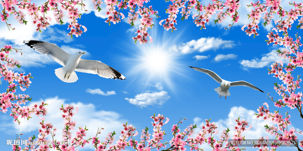 蓝天白云天顶画