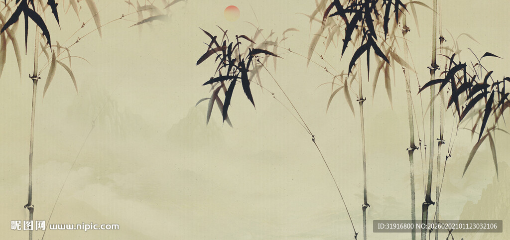 新中式水墨竹影