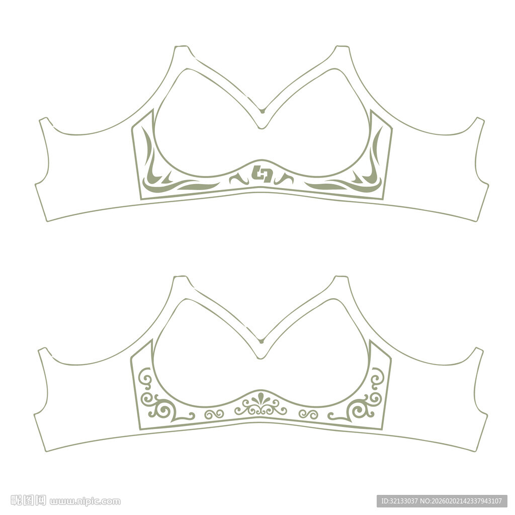 简约蕾丝文胸设计图