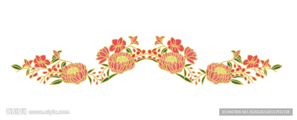 花卉装饰图案 矢量图