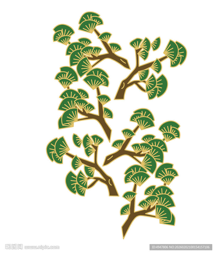 手绘绿植图案 矢量图