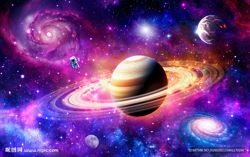 梦幻星空外太空星球宇宙漩涡背景