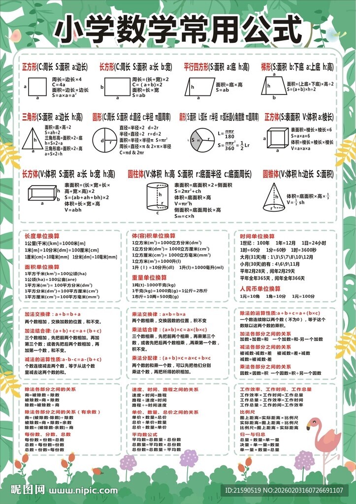 小学数学常用公式 