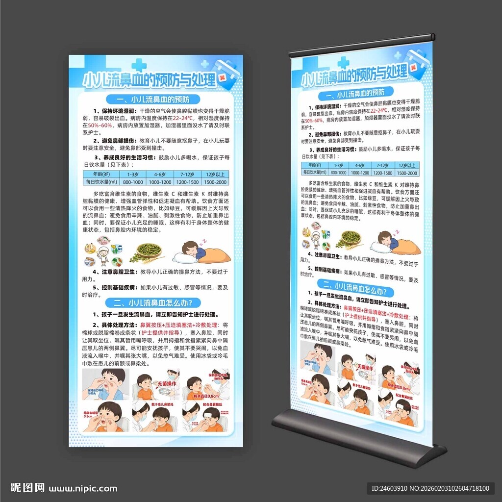 小儿流鼻血的预防与处理展架