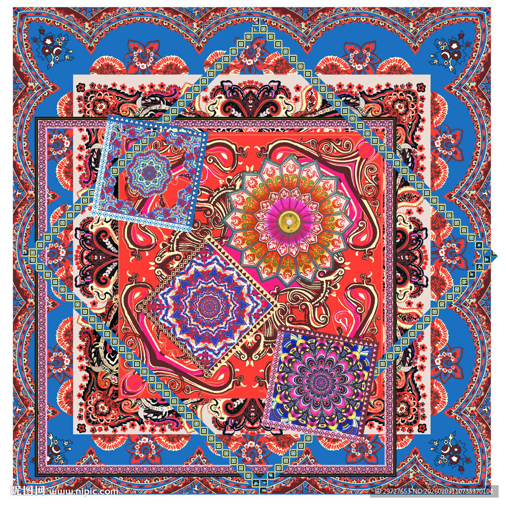 民族风 方巾 佩斯利