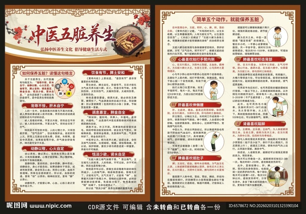 中医五脏养生宣传单