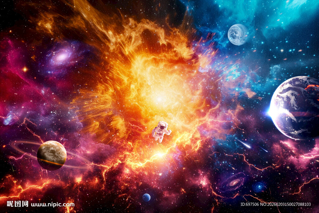 太空大爆炸宇宙星球银河星空背景