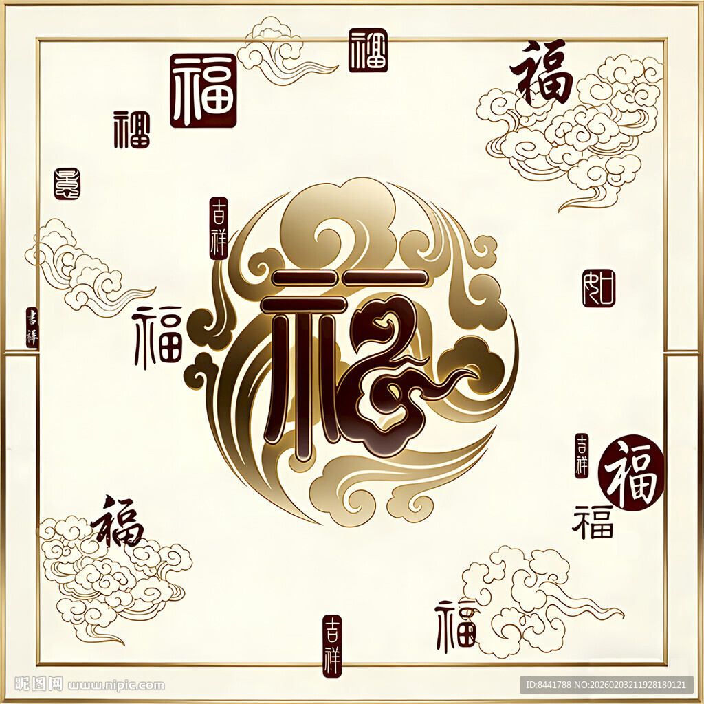 中式福字图案装饰设计
