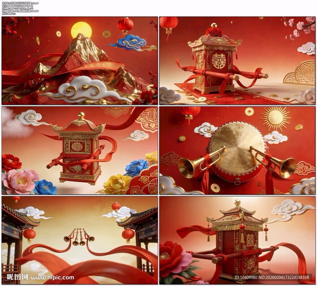 大花轿舞台背景视频