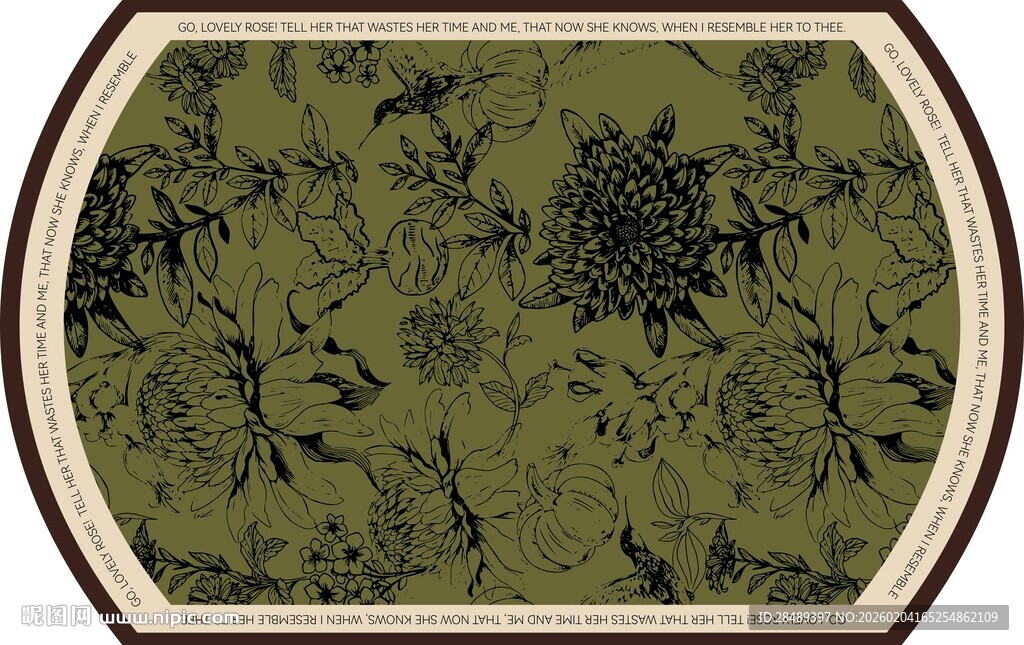 复古花卉图案地毯